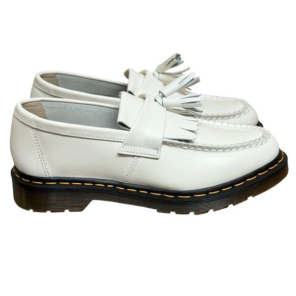 DR.MARTENS ADRIAN YELLOW STITCH LEATHER TASSEL LOAFERS Women Sz 11 - Picture 5 of 6